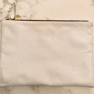 Clare Vivier White perforated clutch